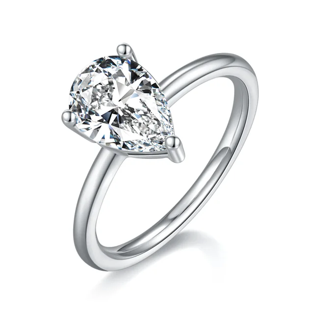 3 ct Pear Solitaire Diamond Ring