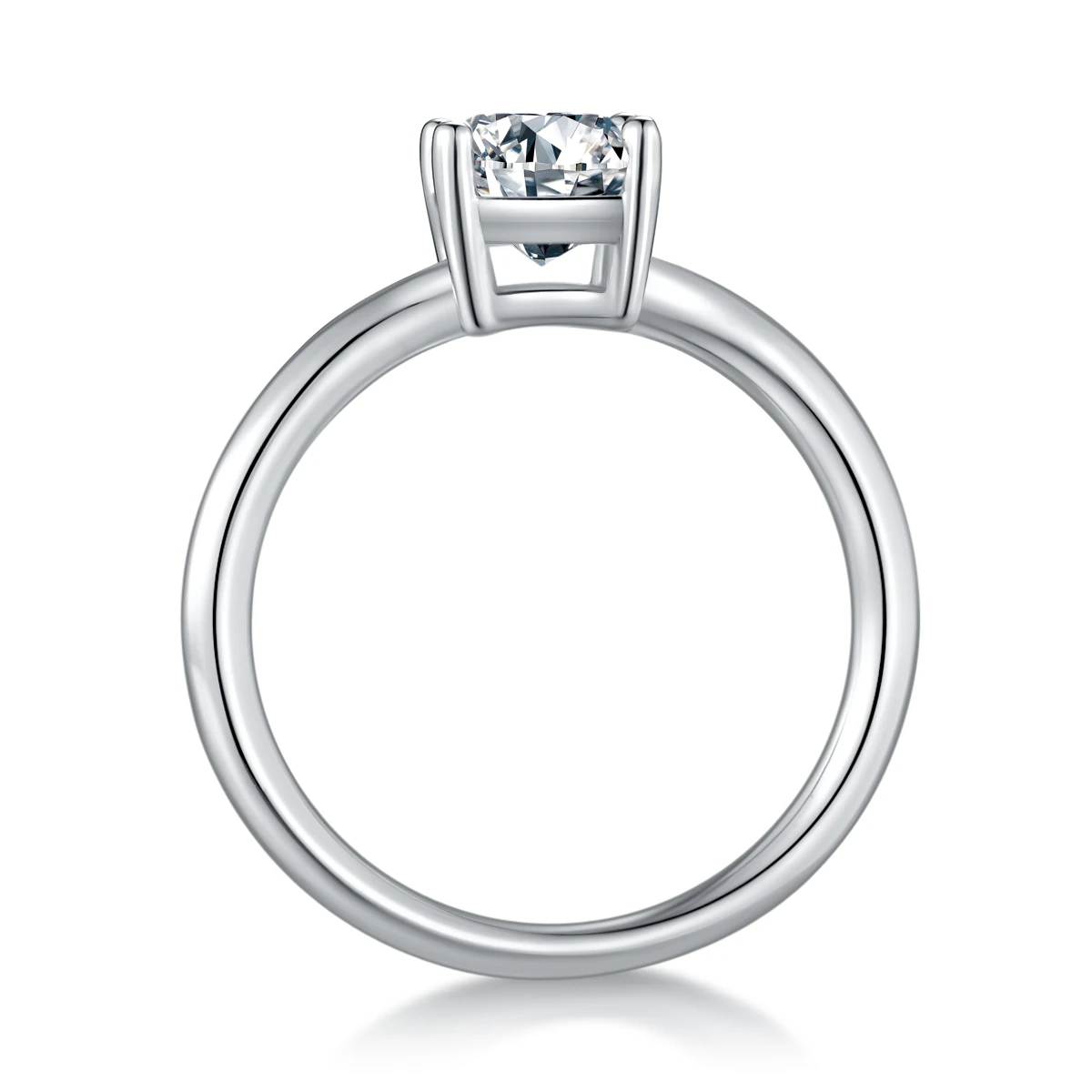 Rectangular Lab-Grown Diamond Solitaire Ring — front product view